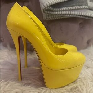 Yellow Christian Louboutin platform